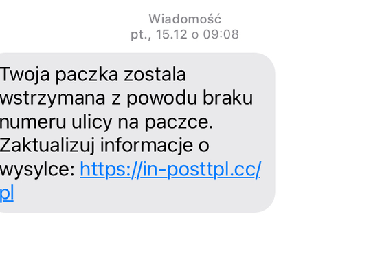 Oczekujesz na przesyłkę? Uważaj na wiadomość o wstrzymaniu paczki!