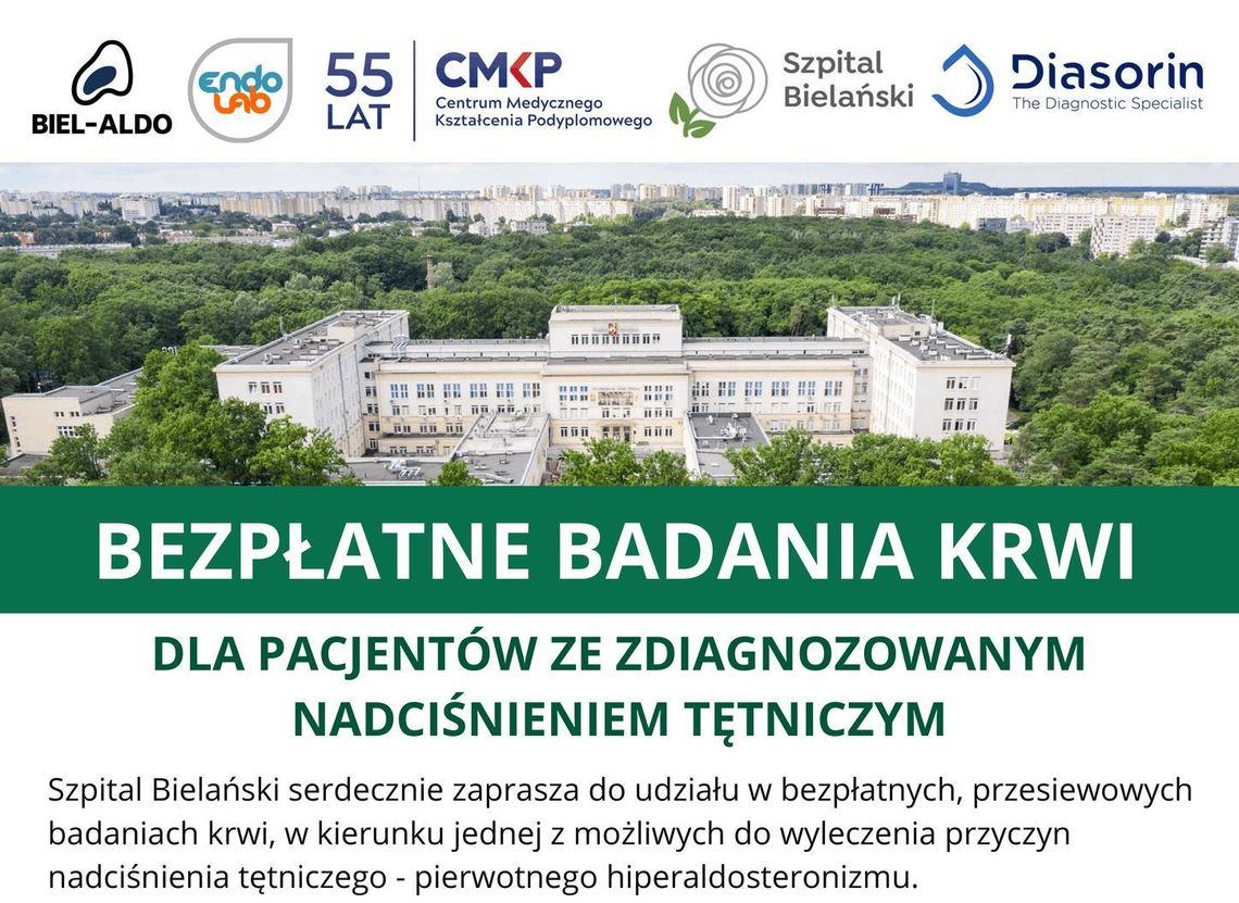 Bezpłatne badania hormonalne w Szpitalu Bielańskim Bezpłatne badania hormonalne w Szpitalu Bielańskim