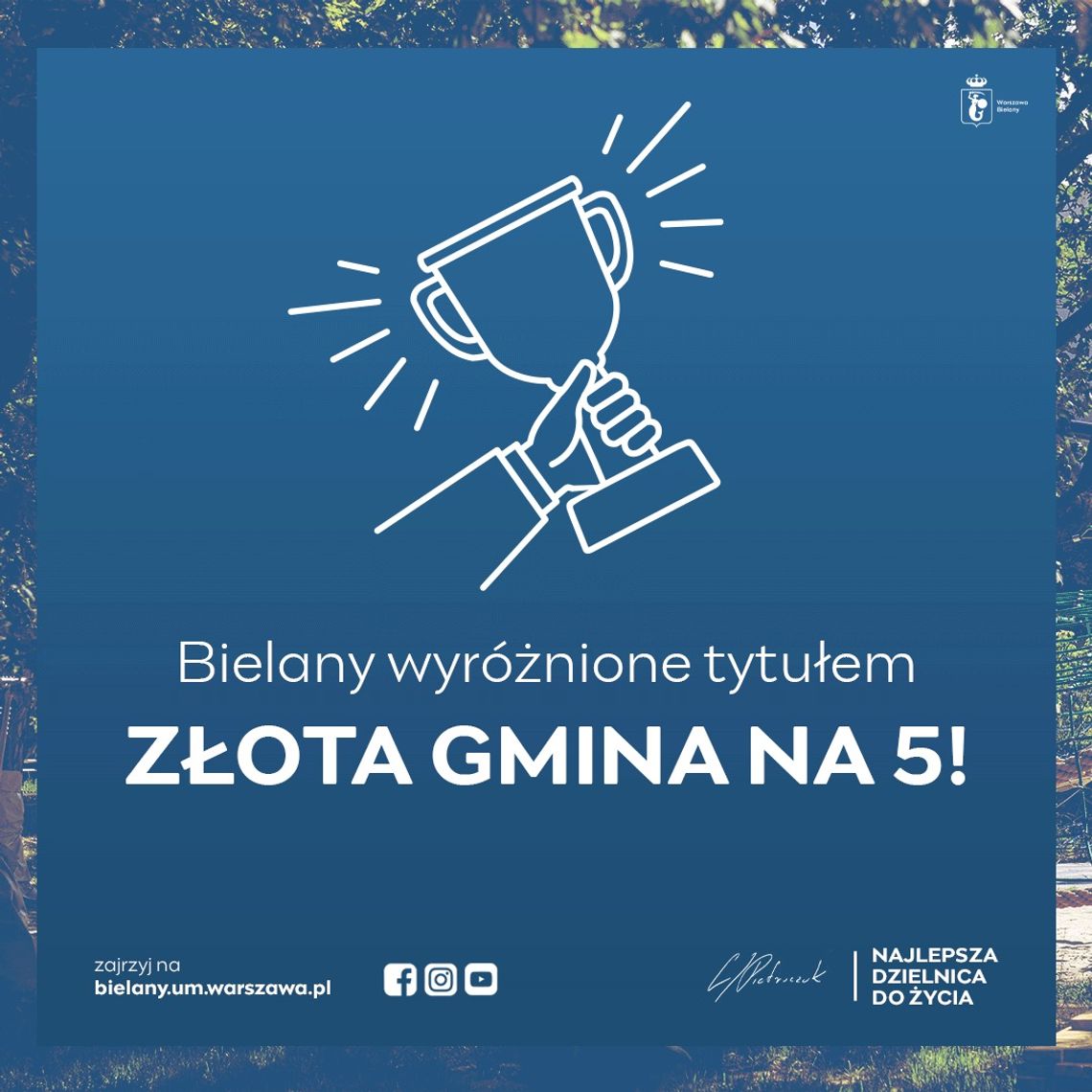 Bielany z wyróżnieniem "Złota Gmina na 5!"