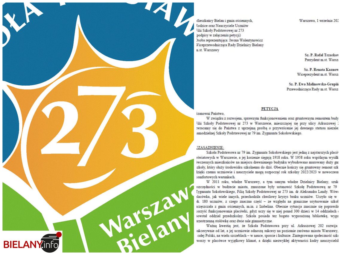 Filia Szkoły Podstawowej nr 273 z dawnym statusem? Petycja mieszkańców z urzędowym poparciem