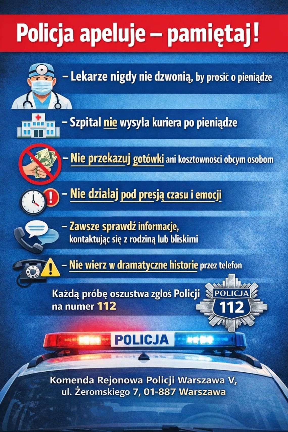 Oszustwo „na lekarza”. Seniorka straciła kosztowności warte 100 tysięcy złotych Oszustwo „na lekarza”. Seniorka straciła kosztowności warte 100 tysięcy złotych