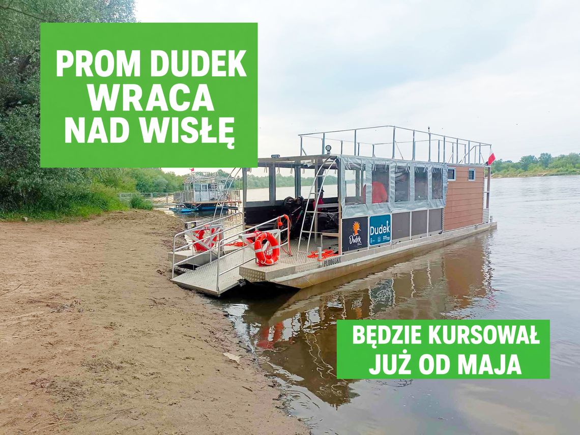 Prom Dudek wraca na Wisłę. Bezpłatne rejsy połączą Białołękę z Bielanami
