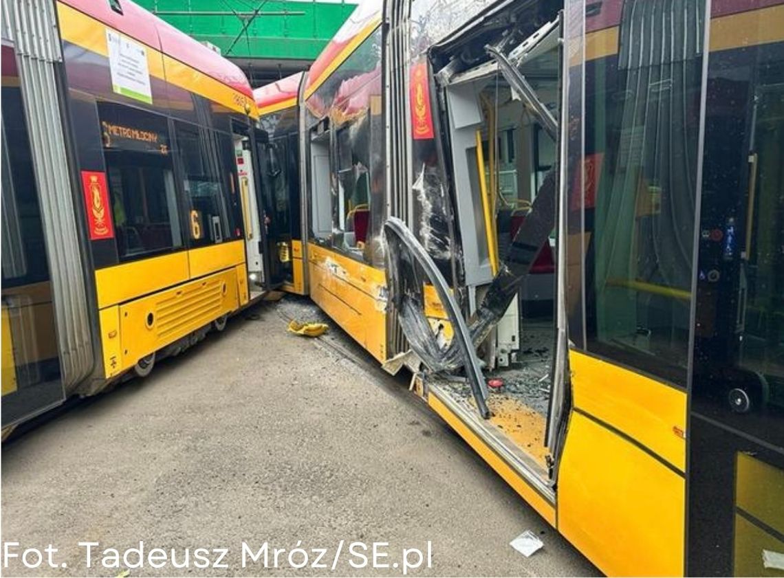 Wypadek tramwajowy na Bielanach. Są poszkodowani