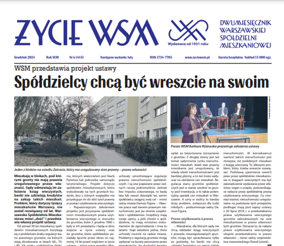 "Życie WSM" powierzone znanej firmie, rodzinnie powiązanej z byłą żoliborską radną "Życie WSM" powierzone znanej firmie, rodzinnie powiązanej z byłą żoliborską radną